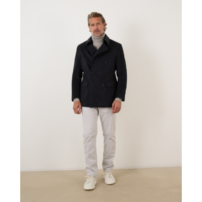 De Petrillo Peacoat Jas Antraciet