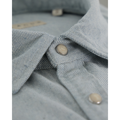 Xacus Indigo Textured Washed Shirt Blauw
