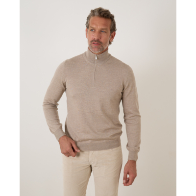 Gran Sasso Half Zip Pullover Beige