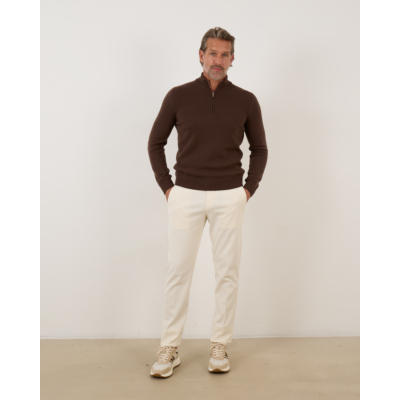 Gran Sasso ZIp Pullover Knit Cioccolato