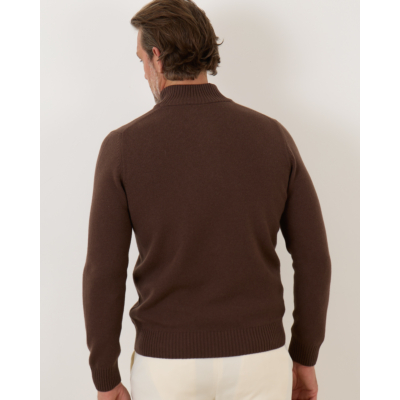 Gran Sasso ZIp Pullover Knit Cioccolato