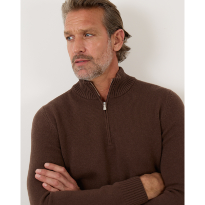 Gran Sasso ZIp Pullover Knit Cioccolato