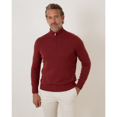 Gran Sasso Half Zip Pullover Brique