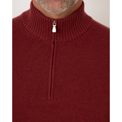 Gran Sasso Half Zip Pullover Brique