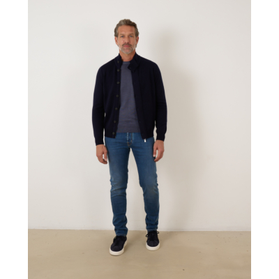 Gran Sasso Cardigan Wool Navy