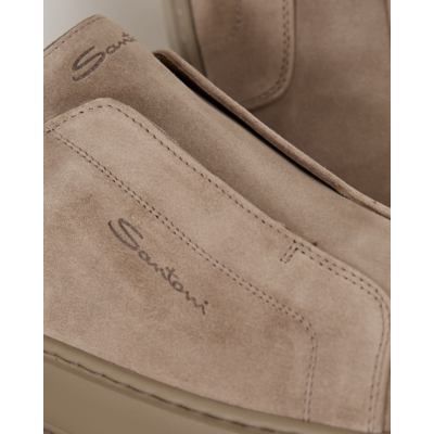 Santoni  Taupe Slip-on Sneaker