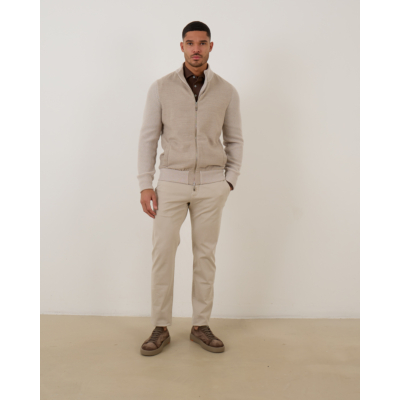 Doriani Cashmere Vest met Rits en Geribd Detail