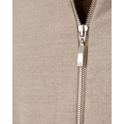 Doriani Cashmere Vest met Rits en Geribd Detail