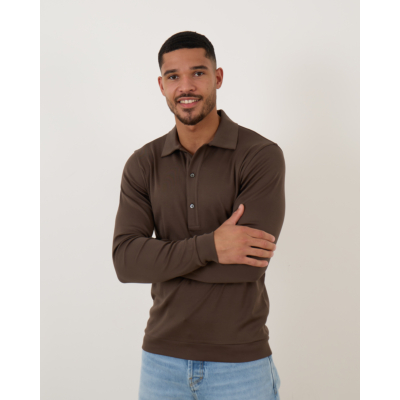 Stefan Brandt Longsleeve Polo Fango