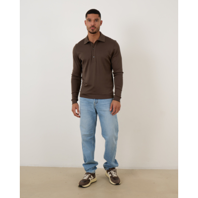Stefan Brandt Longsleeve Polo Fango