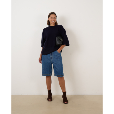 Tibi Lars Denim Convertible Zip Jean Blauw