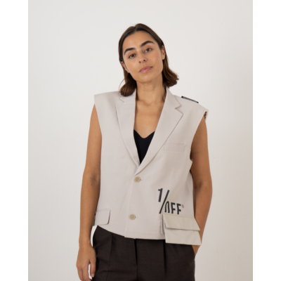 1/OFF Kort Gilet Beige