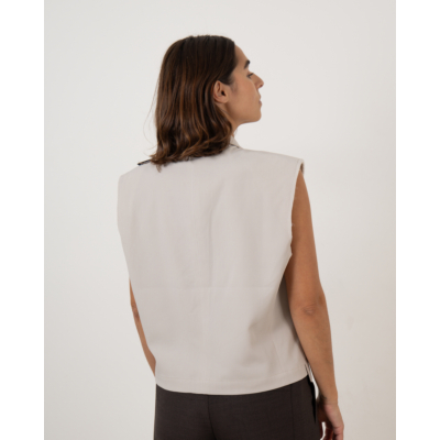 1/OFF Kort Gilet Beige