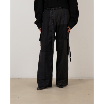 1/OFF Pantalon Patchwork Zwart