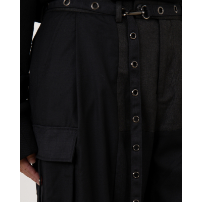 1/OFF Pantalon Patchwork Zwart