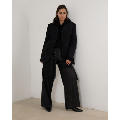 1/OFF Pantalon Patchwork Zwart