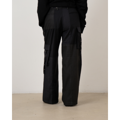 1/OFF Pantalon Patchwork Zwart