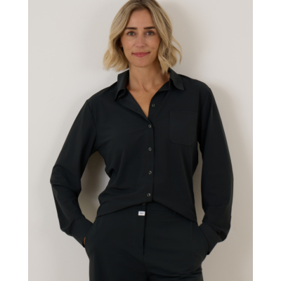 Penn&Ink Blouse Lange Mouw Donker Grijs