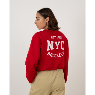 Penn&Ink Bomber cardigan met print rood