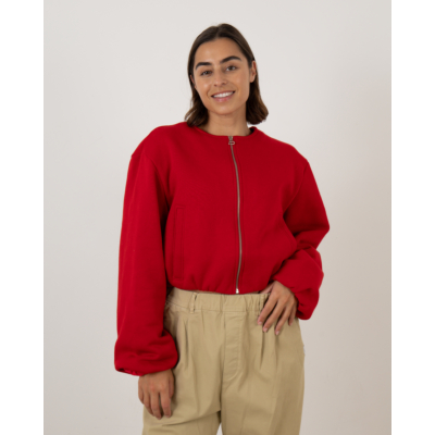 Penn&Ink Bomber cardigan met print rood