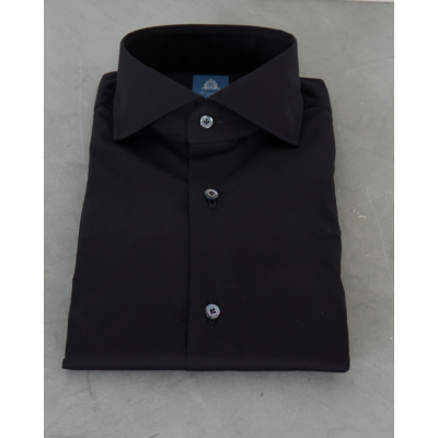 Finamore 1925 Napoli Regular Fit Eduardo Boord Shirt Zwart