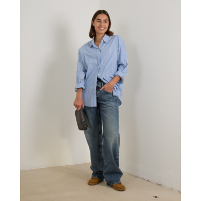 Xírena Hayven Lange Blouse Gestreept Blauw