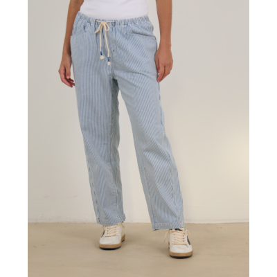 Xírena Baxter Pantalon met Trekkoord Gestreept Blauw