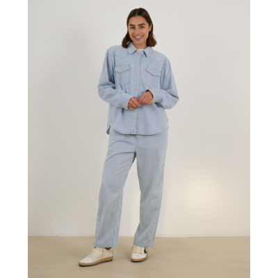 Xírena Baxter Pantalon met Trekkoord Gestreept Blauw