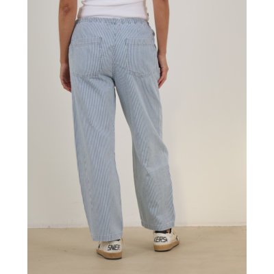 Xírena Baxter Pantalon met Trekkoord Gestreept Blauw