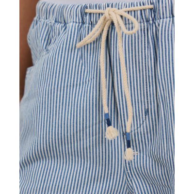 Xírena Baxter Pantalon met Trekkoord Gestreept Blauw