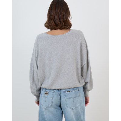 Drykorn Risory Pullover Lange Mouwen en Ronde Hals Grijs
