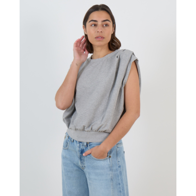 Drykorn Calluna Gedrappeerd Mouwloos Sweatshirt Grijs