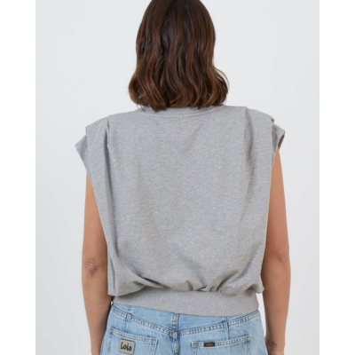 Drykorn Calluna Gedrappeerd Mouwloos Sweatshirt Grijs