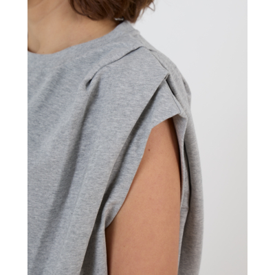 Drykorn Calluna Gedrappeerd Mouwloos Sweatshirt Grijs