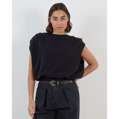 Drykorn Calluna Gedrappeerd Mouwloos Sweatshirt Zwart