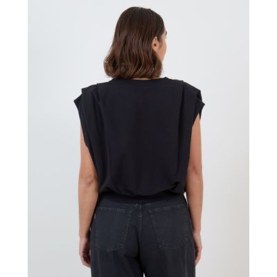 Drykorn Calluna Gedrappeerd Mouwloos Sweatshirt Zwart