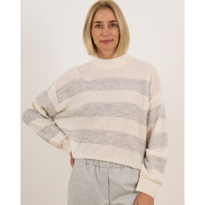 Drykorn Mathisa wollen gestreepte pullover off-white