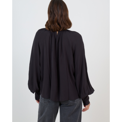 Anine Bing Gedrapeerde Turtleneck Blouse Zwart