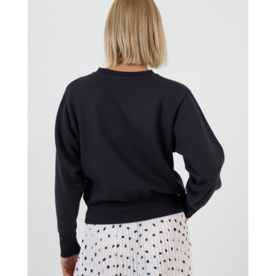 Anine Bing Harry Shrunken LA Crewneck Sweatshirt Zwart
