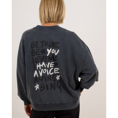 Anine Bing Sweater met tekst Zwart