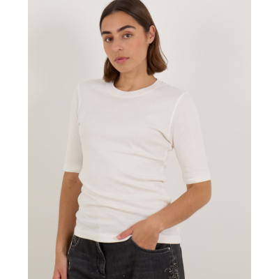 Closed Aansluitend Jersey T-Shirt met Stretch Wit