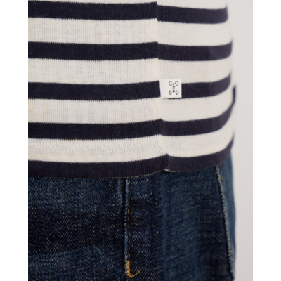 Closed Katoen Blend Lange Mouwen Shirt Gestreept Wit Blauw