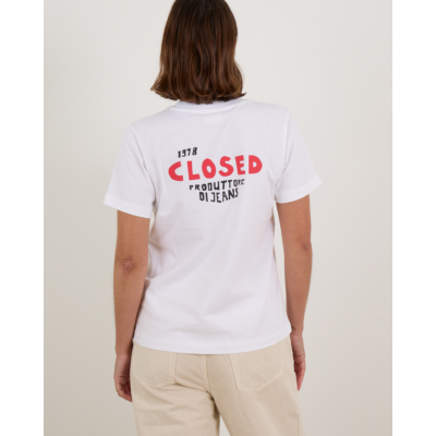 Closed T-shirt Wit Met Print Op De Achterkant