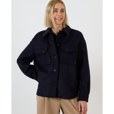 Closed Wollen Overshirt Jack Navy Blauw