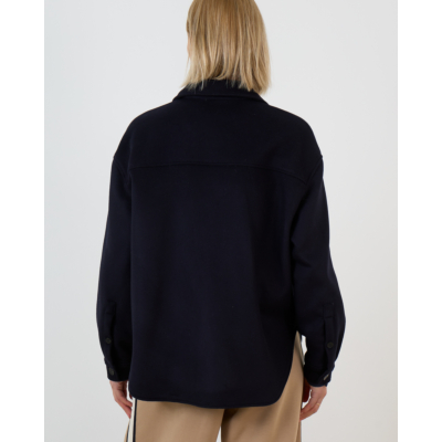 Closed Wollen Overshirt Jack Navy Blauw