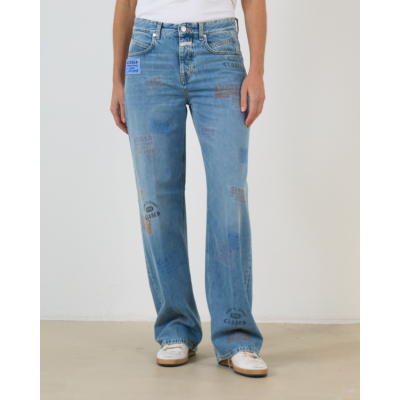 Closed Straight Leg Jeans met Patches Blauw