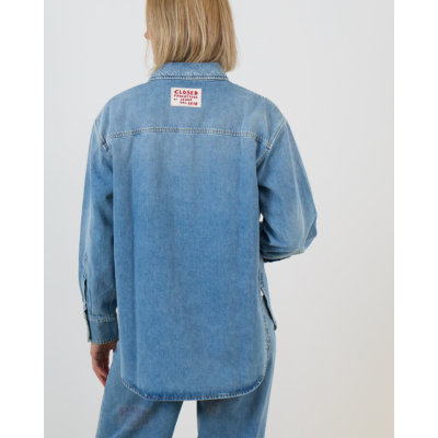 Closed Denim Blouse met Patch Details Blauw