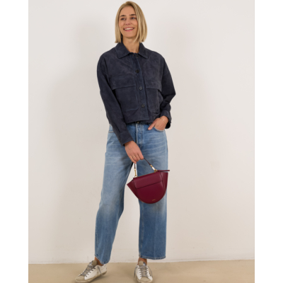 Arma Mira Cropped Suede Jacket Royal