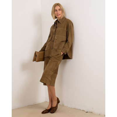 Arma Kaylee Suede Jacket Olive