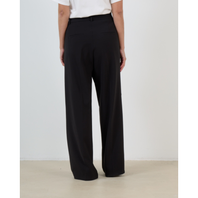 Cambio Anais Wijde Pantalon met Asymmetrische Sluiting Zwart